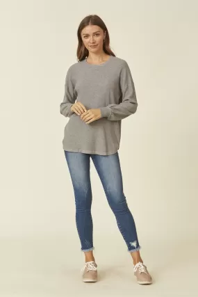 Thermal Sweater Top in Gray