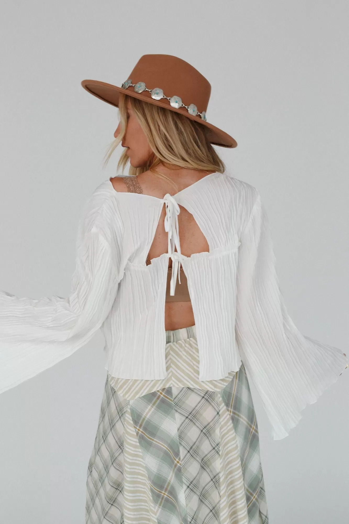 Tie The Knot Blouse Top - Cream