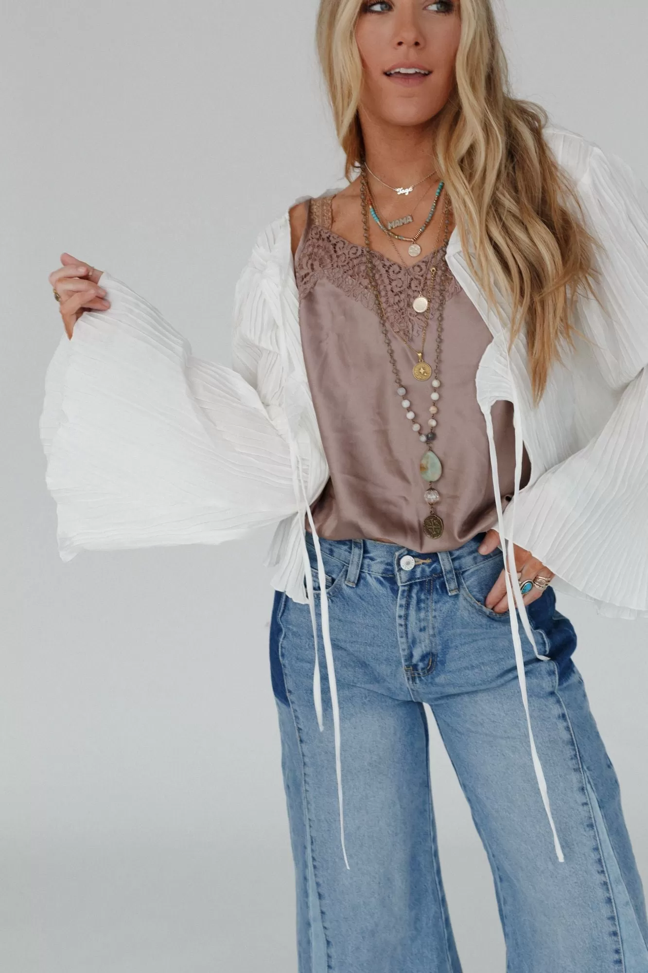 Tie The Knot Blouse Top - Cream