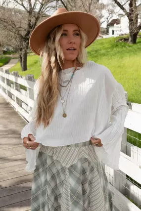 Tie The Knot Blouse Top - Cream