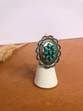 Turquoise Concho Ring Size 6.75