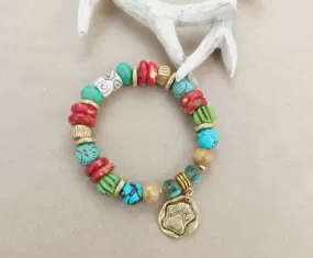 Turquoise Paw Charm Bracelet