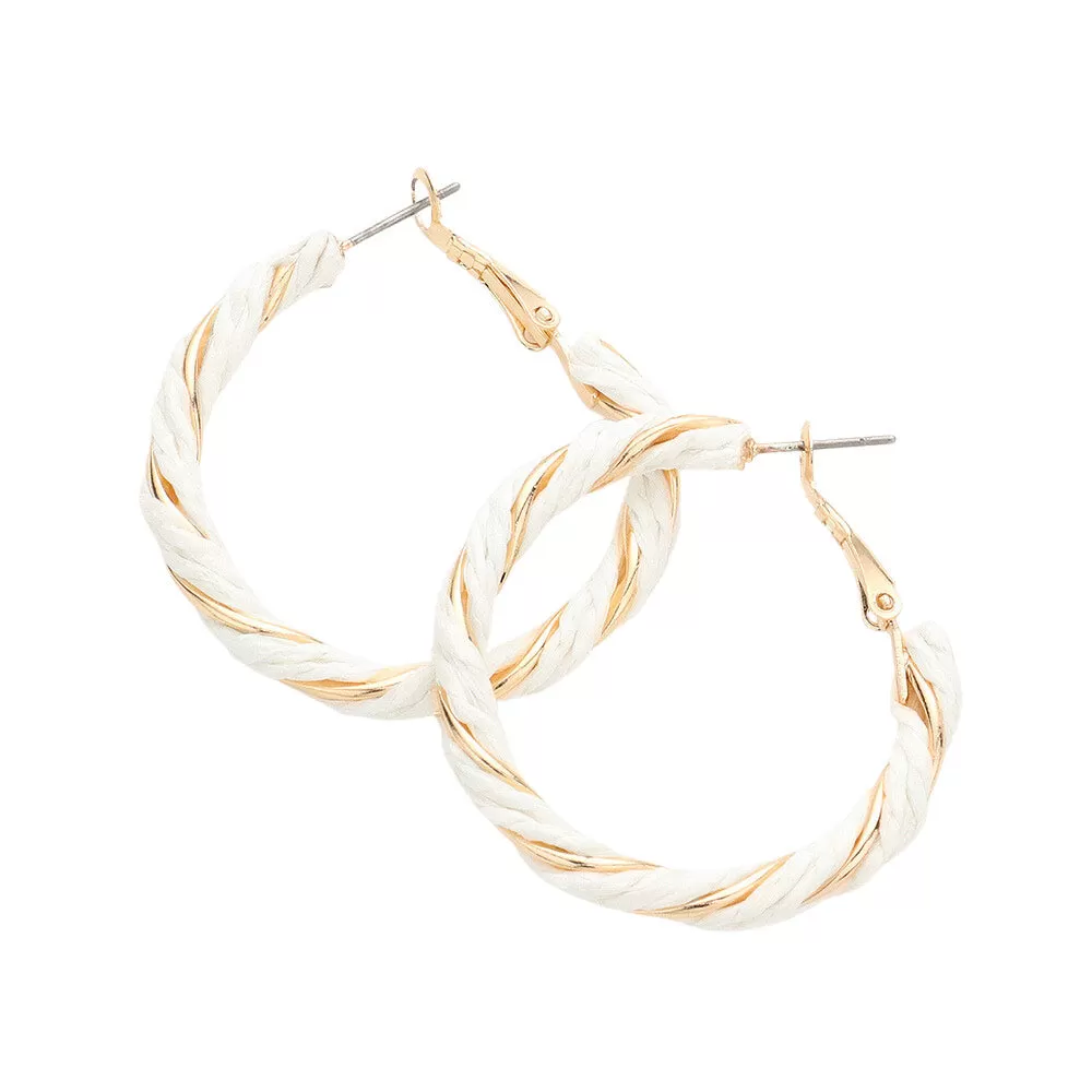 Twisted Raffia Hoop Earrings