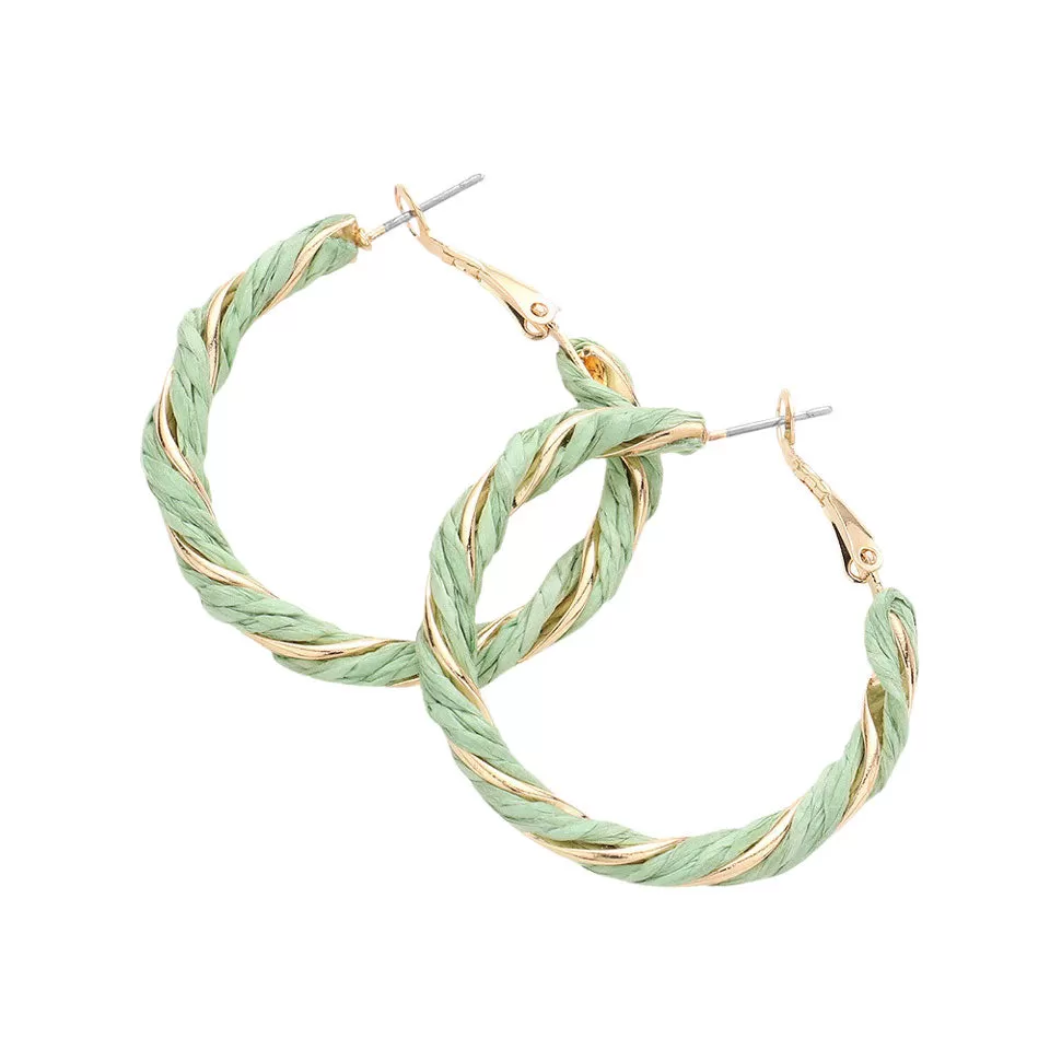 Twisted Raffia Hoop Earrings