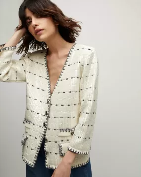 Veronica Beard - Ceriani Knit Jacket - Off White/Navy