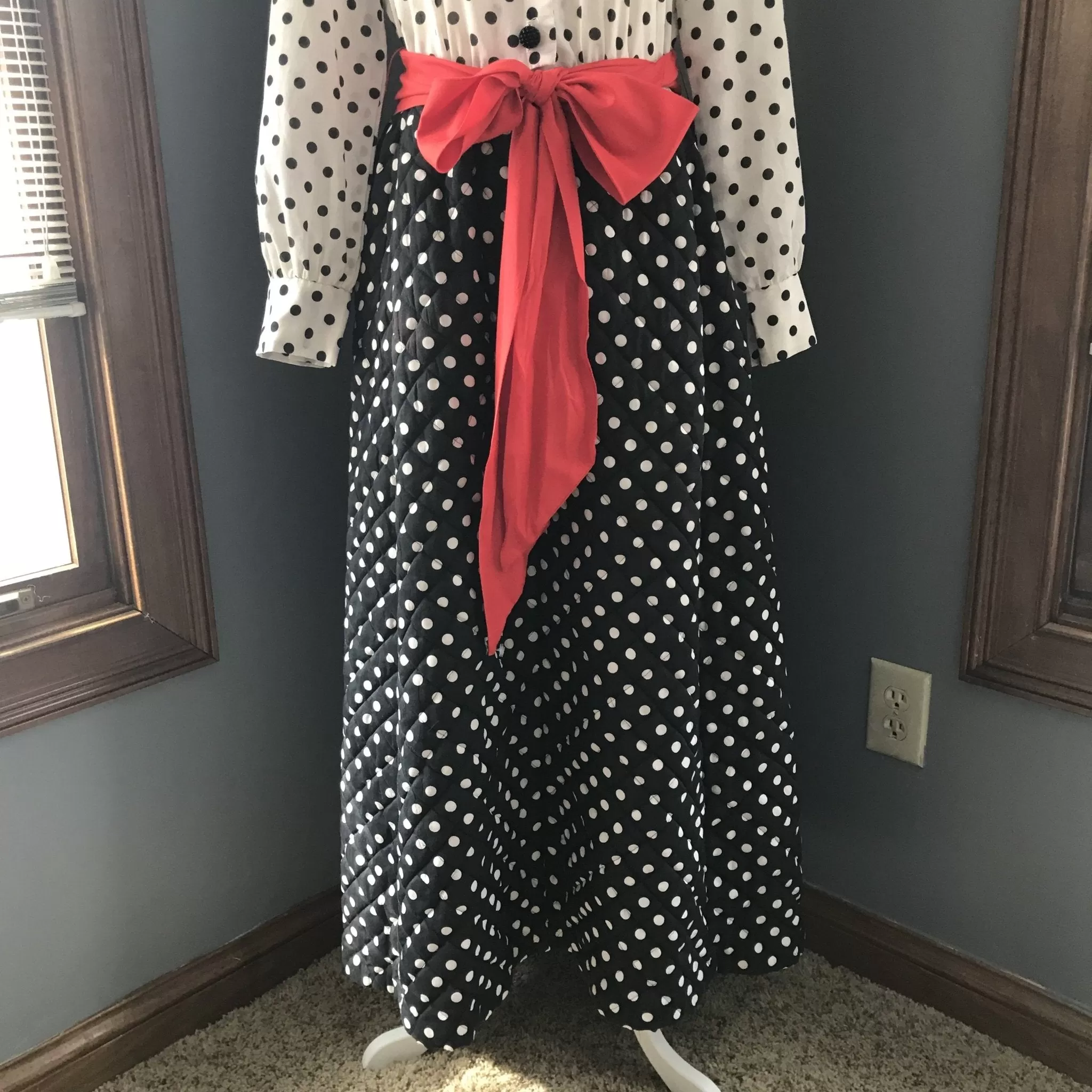 Vintage Polka Dot Rockabilly Lounge Gown for Saks Fifth Avenue.