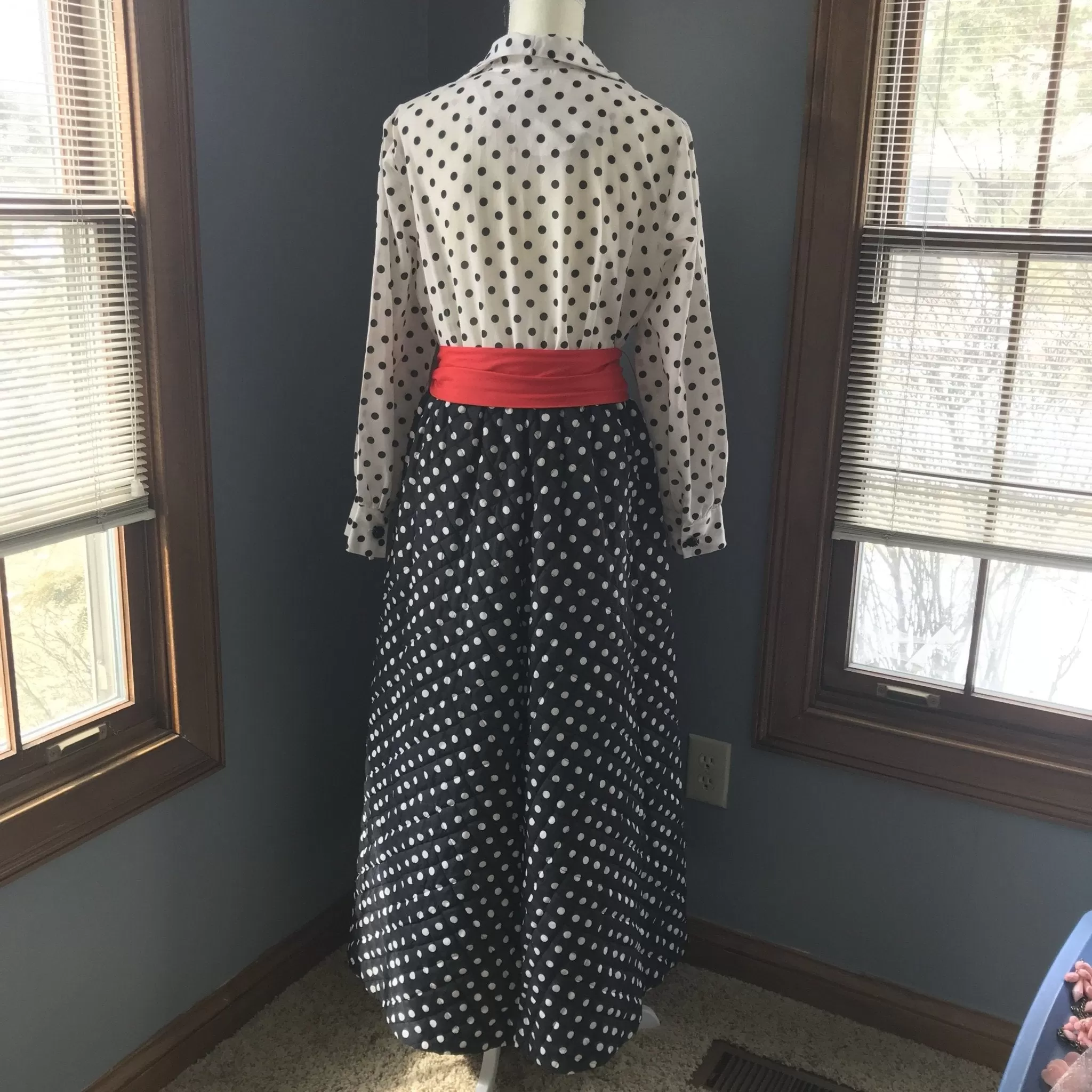 Vintage Polka Dot Rockabilly Lounge Gown for Saks Fifth Avenue.