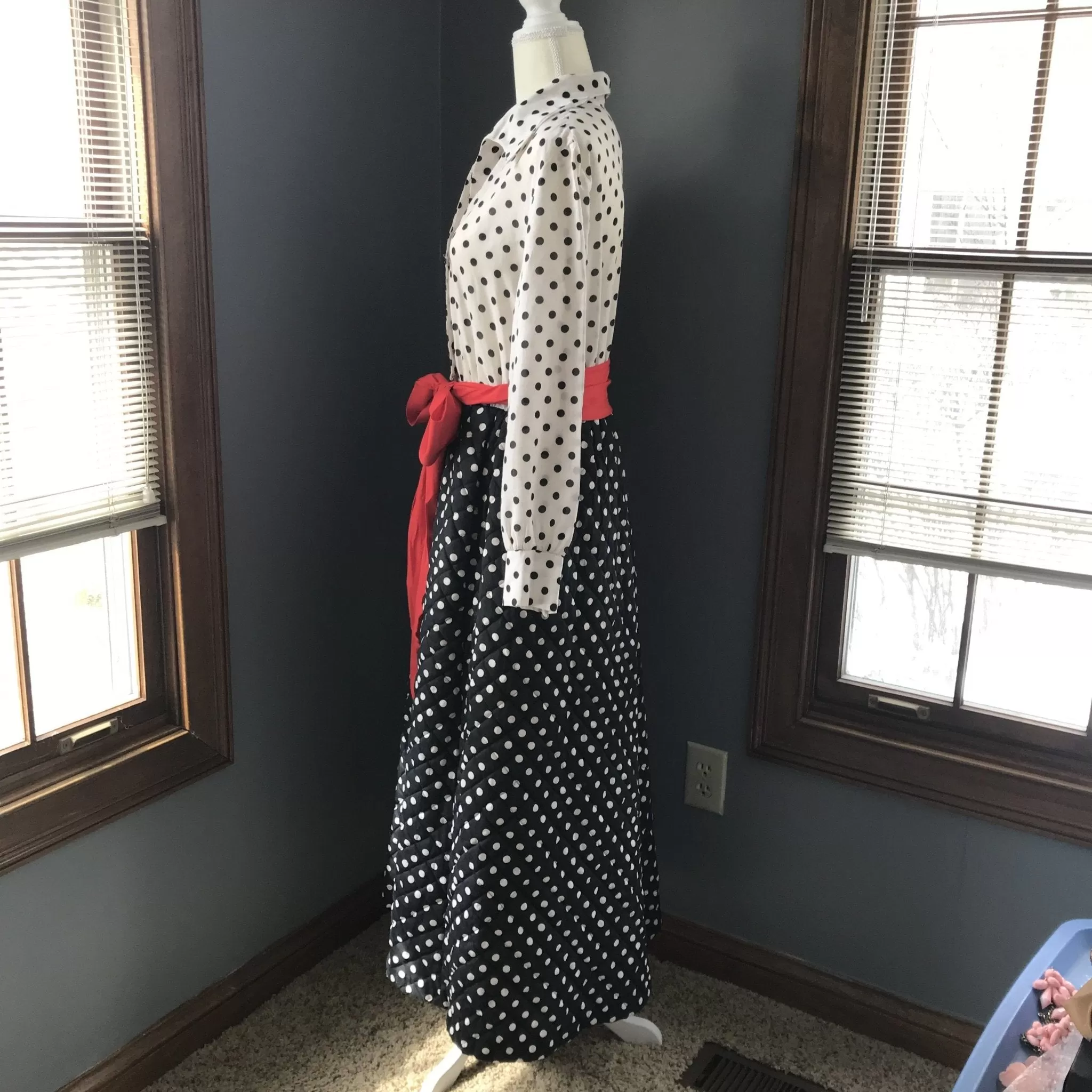 Vintage Polka Dot Rockabilly Lounge Gown for Saks Fifth Avenue.