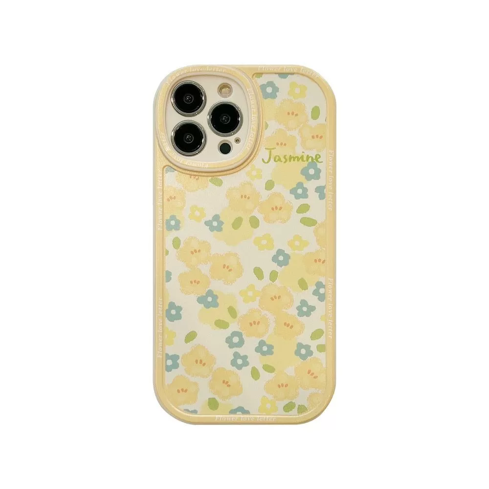 Vintage Sweet Yellow Flowers Phone Cases for iPhone 14, 13, 11, 12, Pro Max, 14 Plus, XR, XS Max, 8 Plus