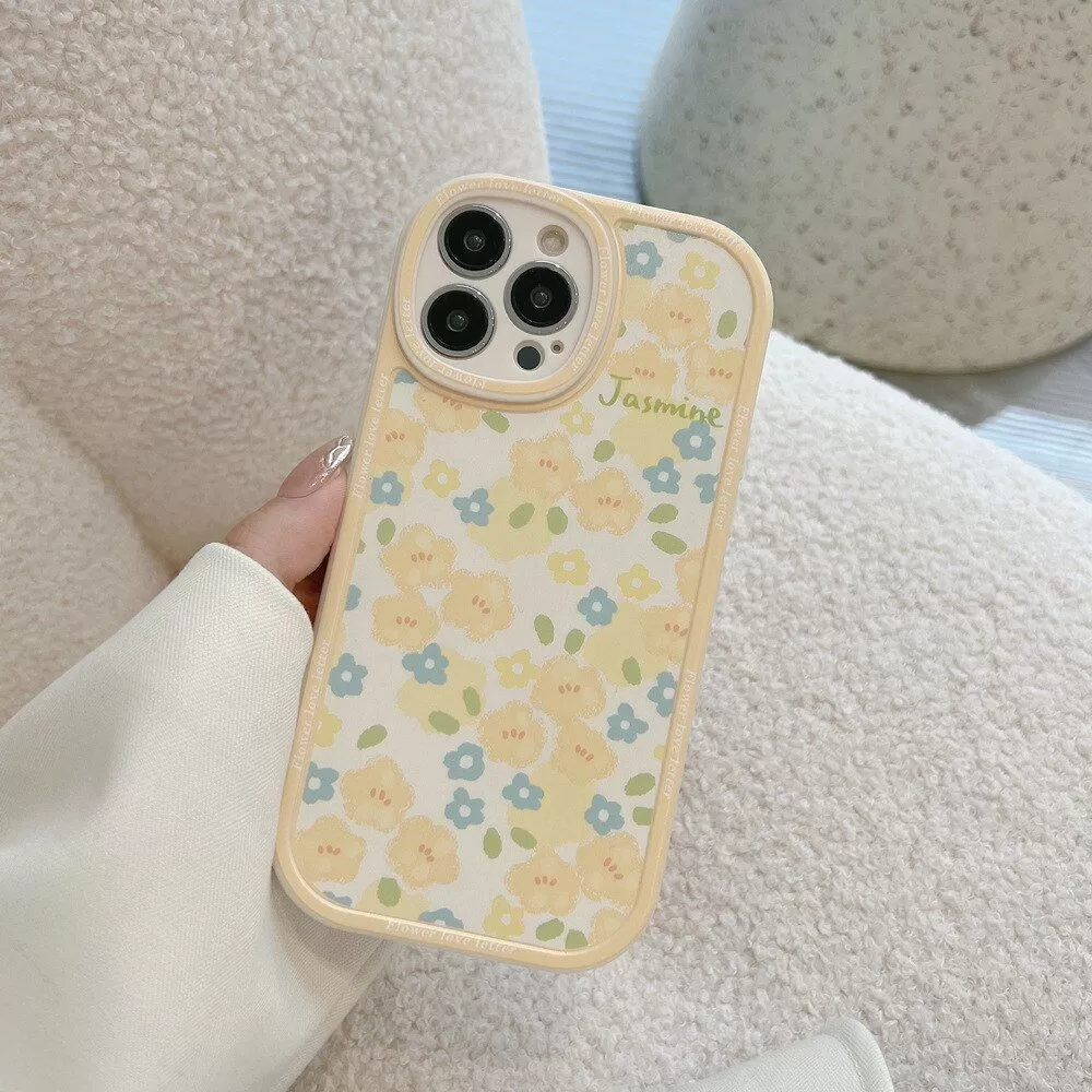 Vintage Sweet Yellow Flowers Phone Cases for iPhone 14, 13, 11, 12, Pro Max, 14 Plus, XR, XS Max, 8 Plus