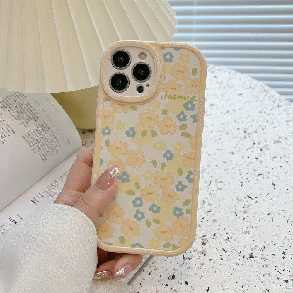 Vintage Sweet Yellow Flowers Phone Cases for iPhone 14, 13, 11, 12, Pro Max, 14 Plus, XR, XS Max, 8 Plus