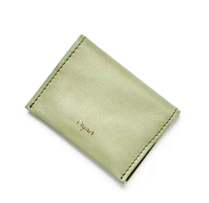 Wave Leather Card Holder - Olive