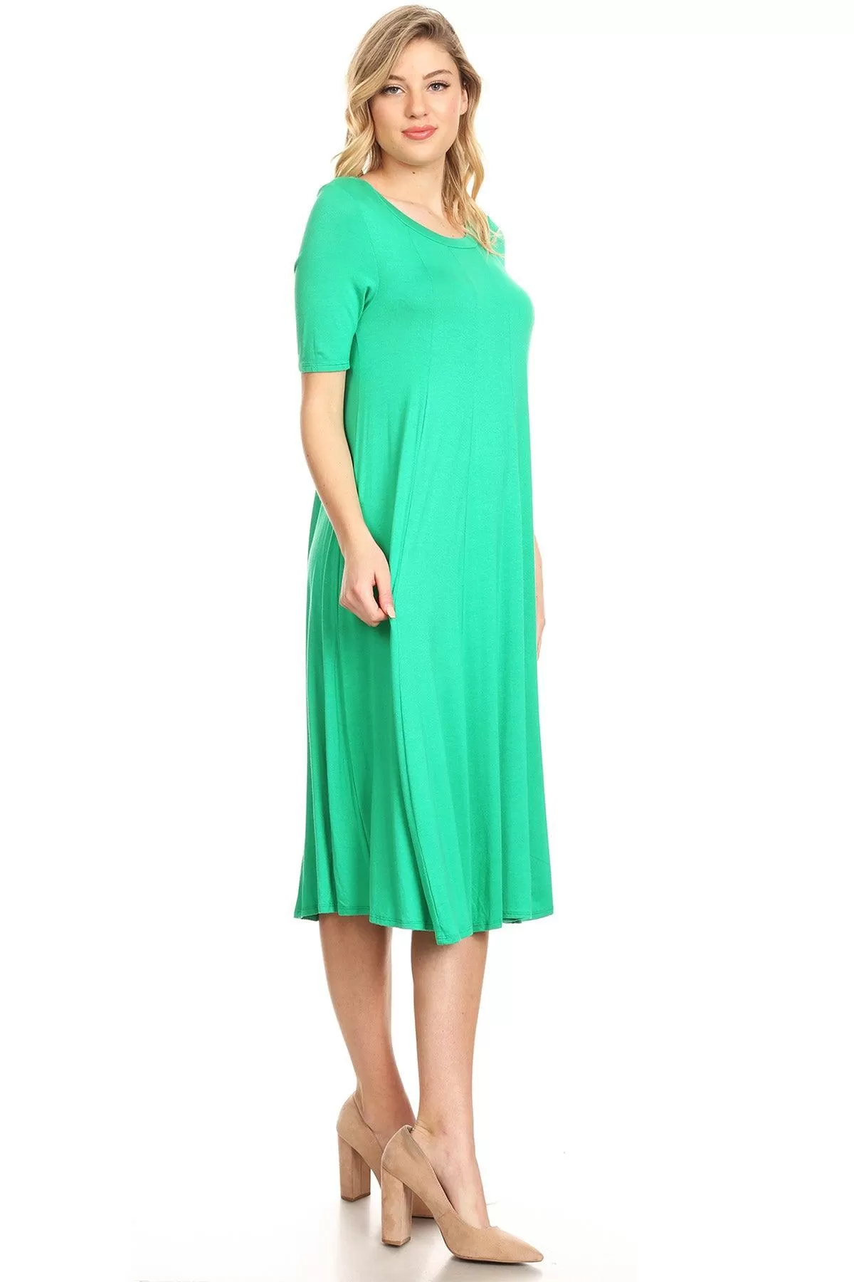 Women's A-Line Short Sleeve Jersey Knit Relaxed Fit Maternity Dress S-3XL