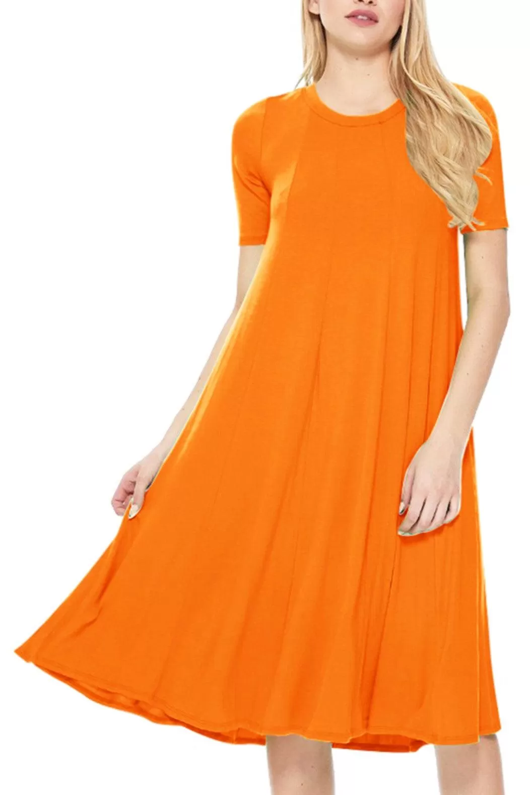 Women's A-Line Short Sleeve Jersey Knit Relaxed Fit Maternity Dress S-3XL