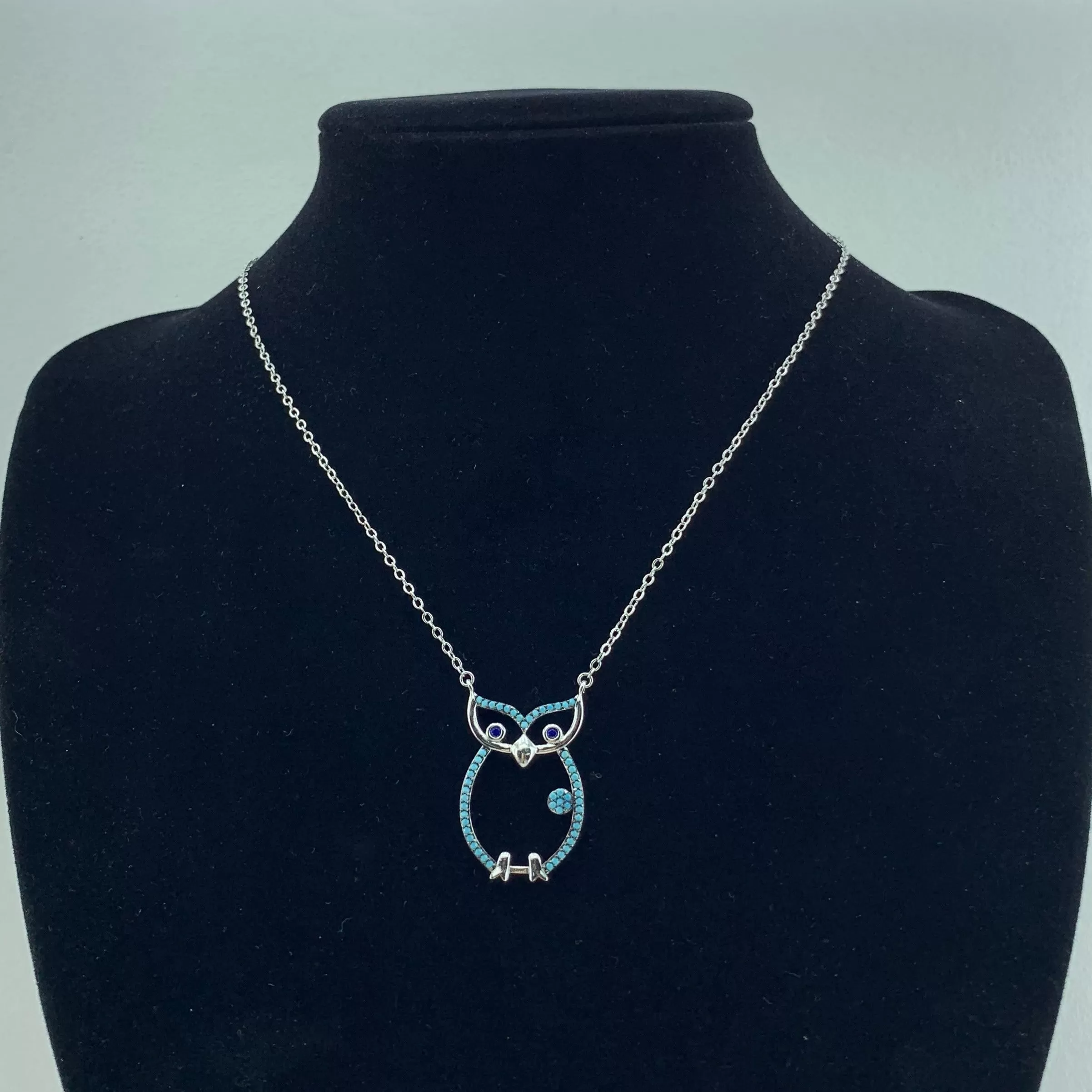 Women's Fashion Animal Owl CZ Pendant Necklace